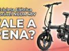 bicicleta elétrica dobrável NUDA 48V para uso urbano com bateria de lítio
