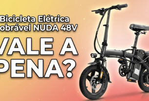bicicleta elétrica dobrável NUDA 48V para uso urbano com bateria de lítio