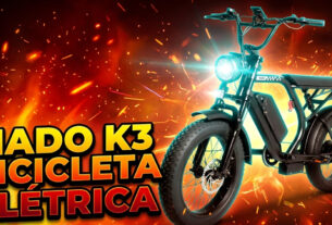 bicicleta elétrica Nado K3 750w aro 20 com bateria 48v e pedal assistido