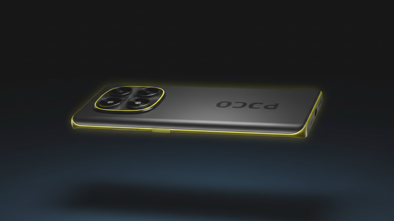 Poco X7 2026 em destaque com design moderno e acabamento premium sobre fundo escuro minimalista