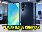 Samsung Galaxy A16 5G em destaque mostrando tela AMOLED e design slim