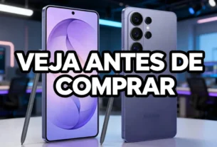 Samsung S26 Ultra em destaque mostrando a câmera de 200MP e design fino — review 2026