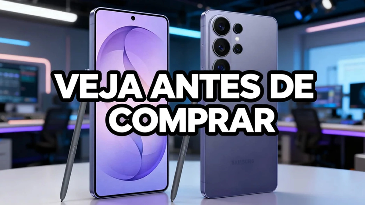 Samsung S26 Ultra em destaque mostrando a câmera de 200MP e design fino — review 2026