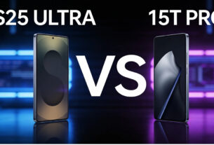 Xiaomi 15T Pro vs Samsung Galaxy S25 Ultra lado a lado — comparativo de smartphones top de linha 2026