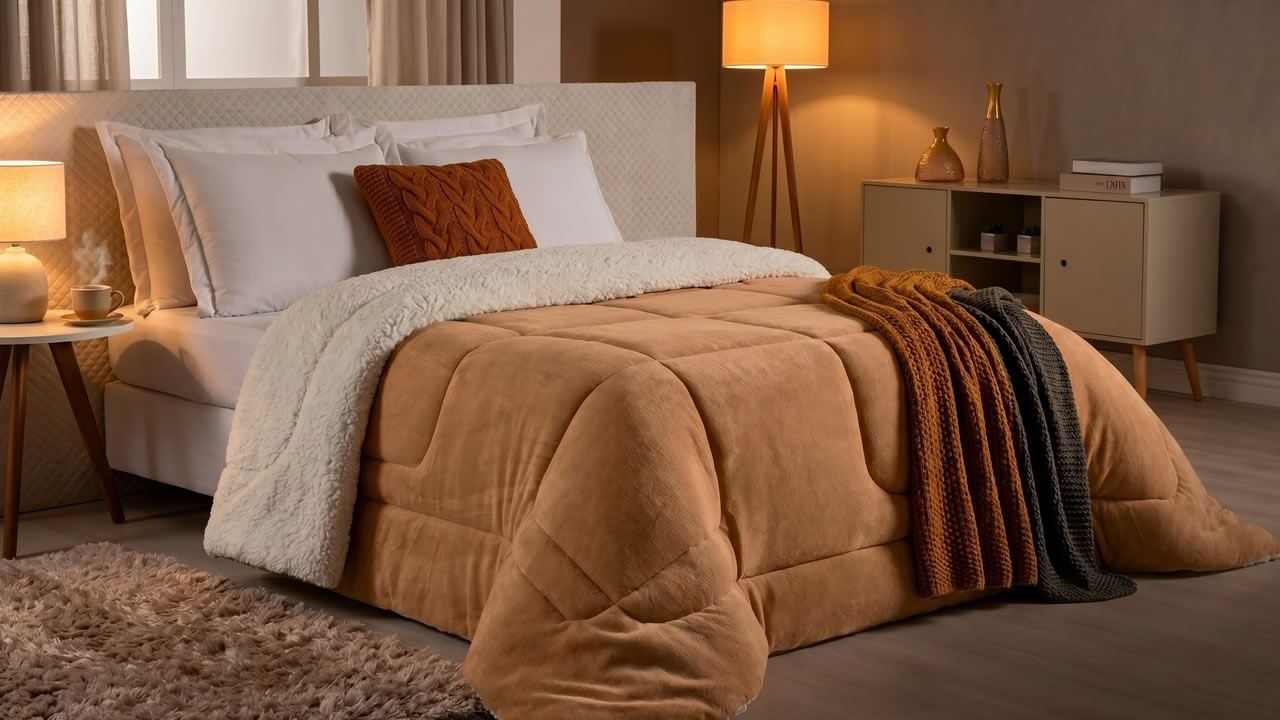 edredom casal sherpa coberdrom macio e quente para inverno