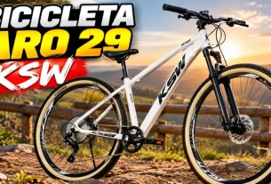 Bicicleta aro 29 KSW 9v com freio hidráulico e quadro de alumínio