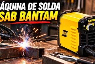 Máquina de solda inversora ESAB Bantam 2.5 Bivolt amarela